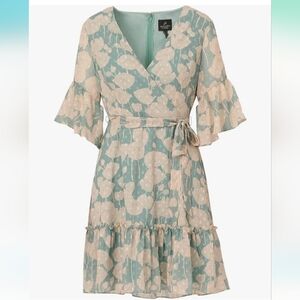 Adrianna Papell Floral Mint Mini Dress